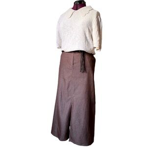 Vintage Liz Claiborne Villager Sport - Brown Denim - Extra Long Skirt - Size 12